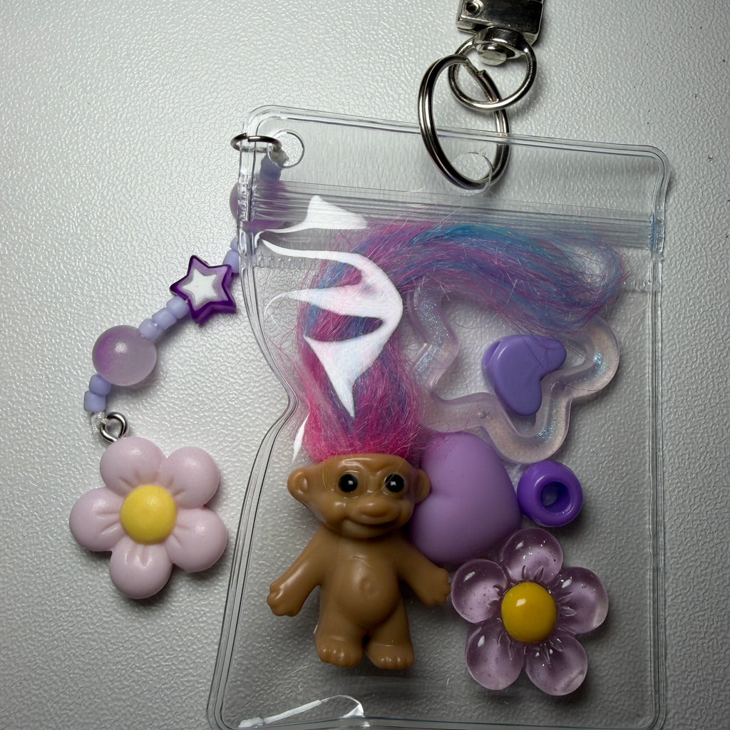 Purple Troll mini trinket pouch 💜