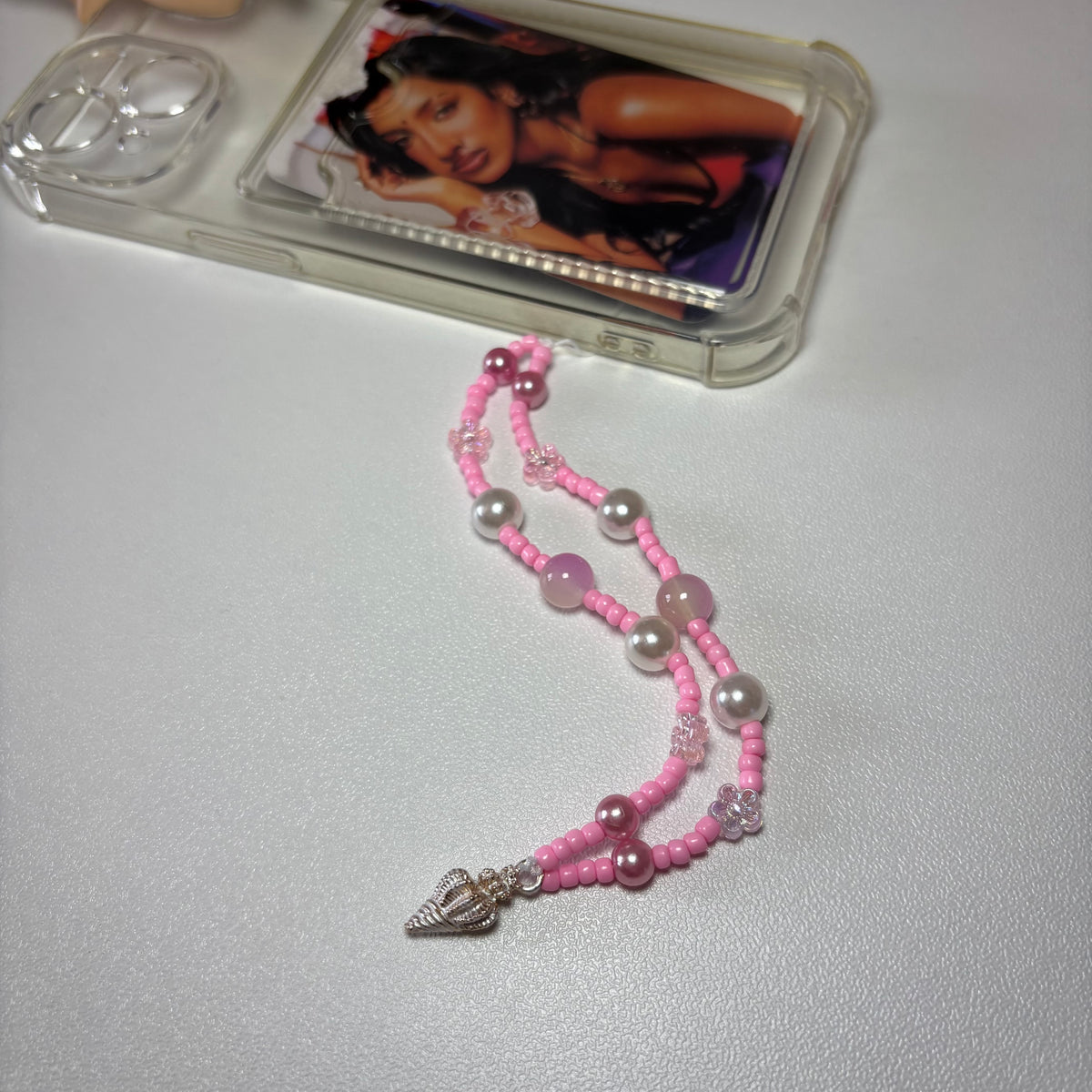 Pink shell phone charm 🐚