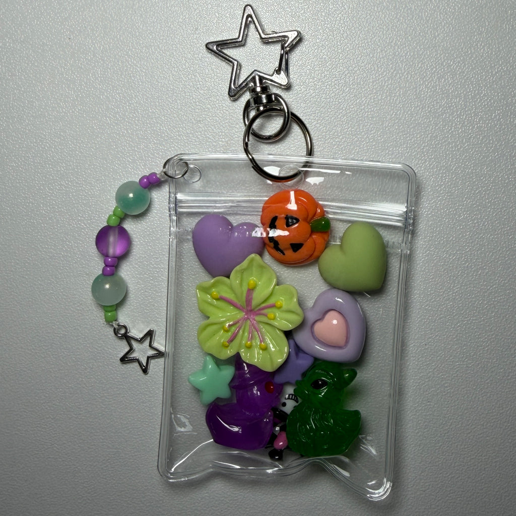 Purple and green spooky duck mini trinket pouch 💜