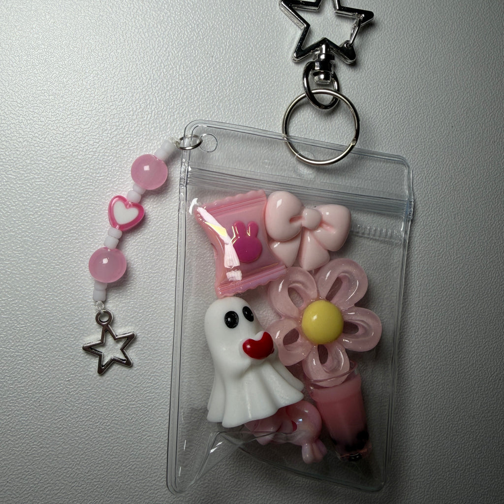Pink ghost mini trinket pouch 🩷👻