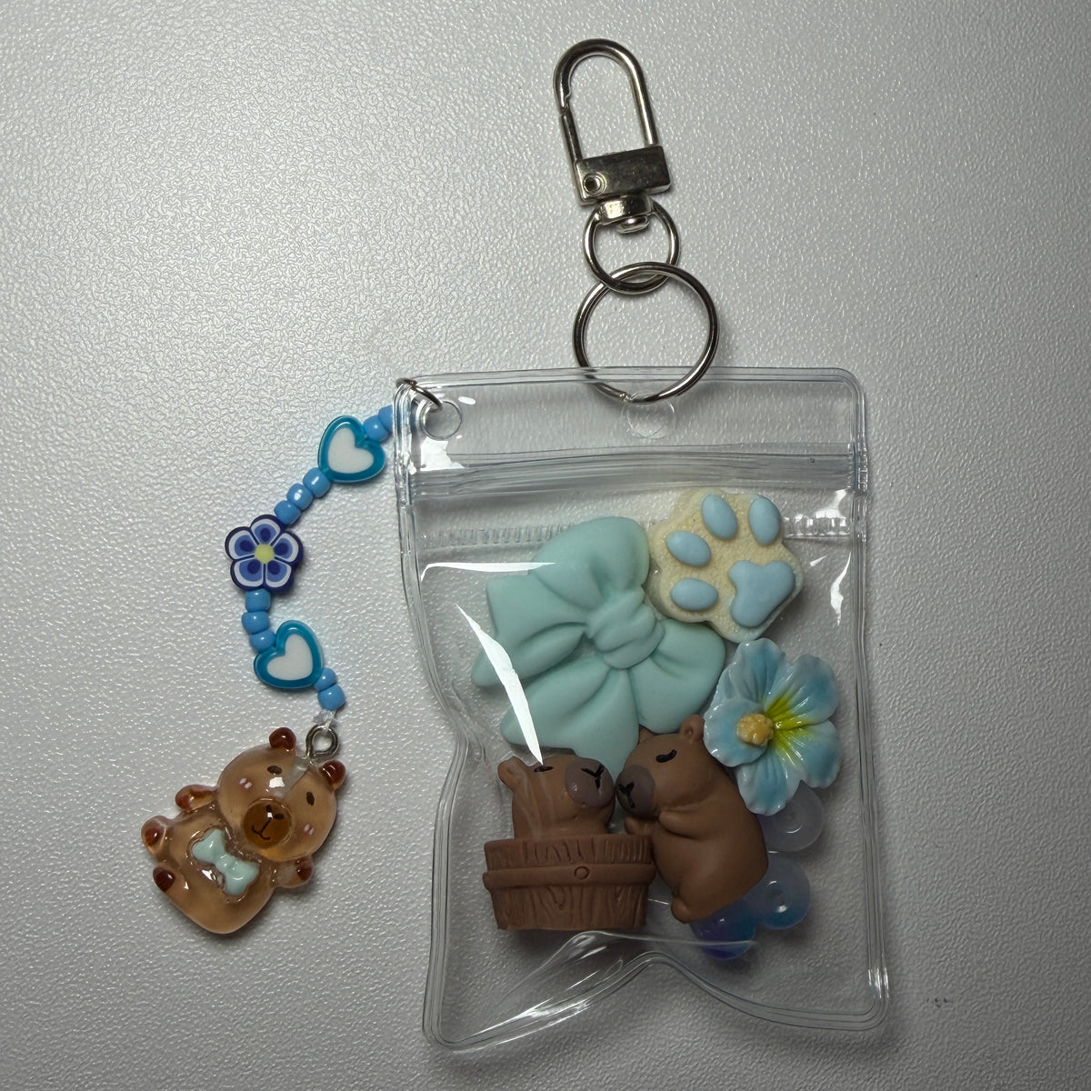 Blue capybara mini trinket pouch 🩵