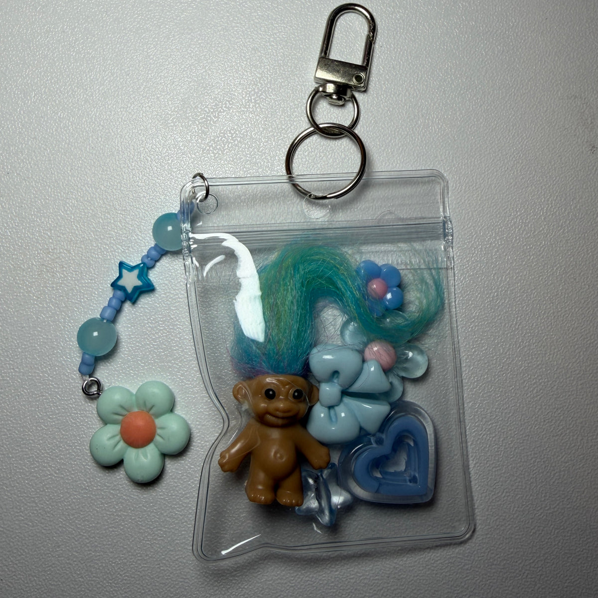 Blue Troll mini trinket pouch 🩵