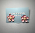 Pink flower earrings 🌸