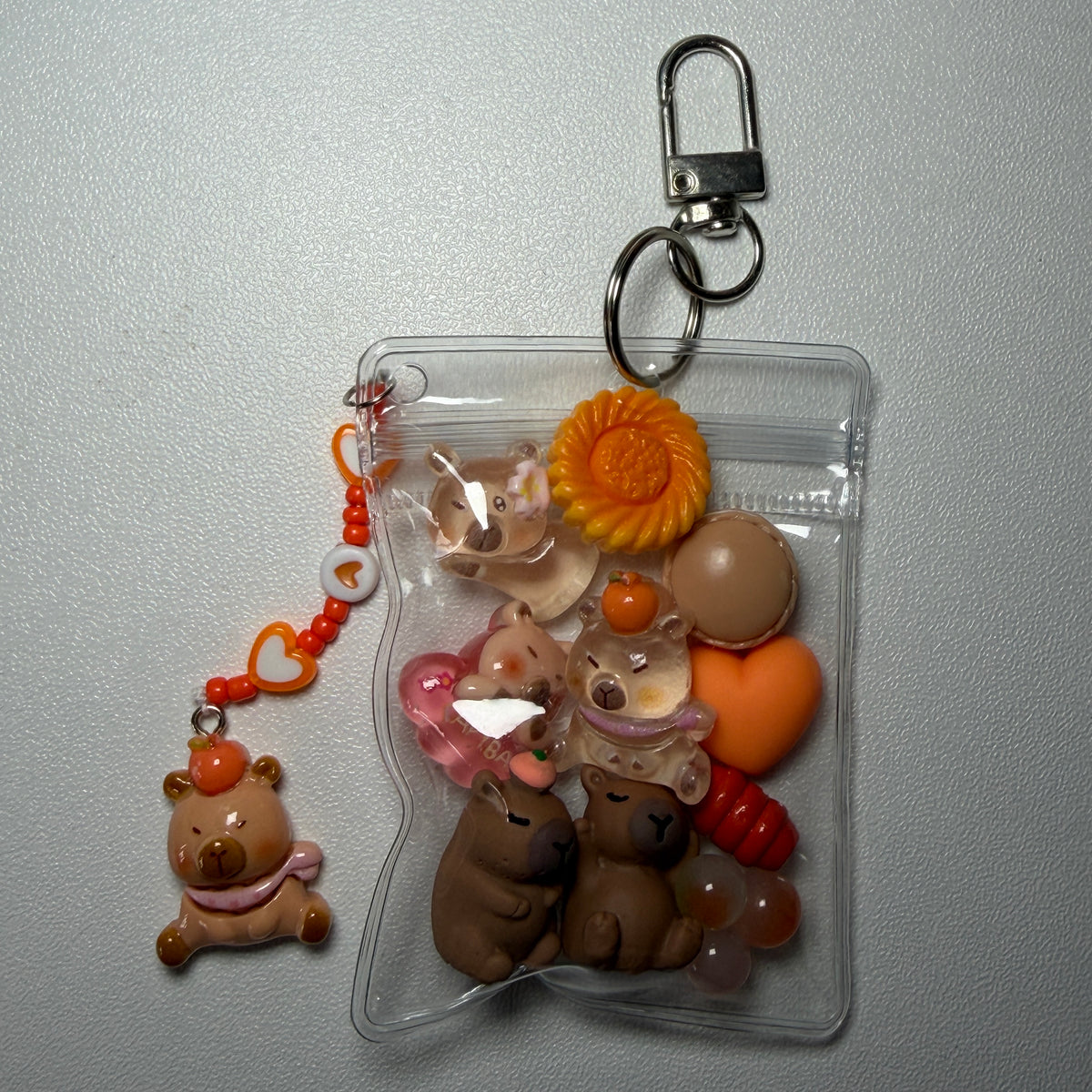 Orange capybara mini trinket pouch 🧡