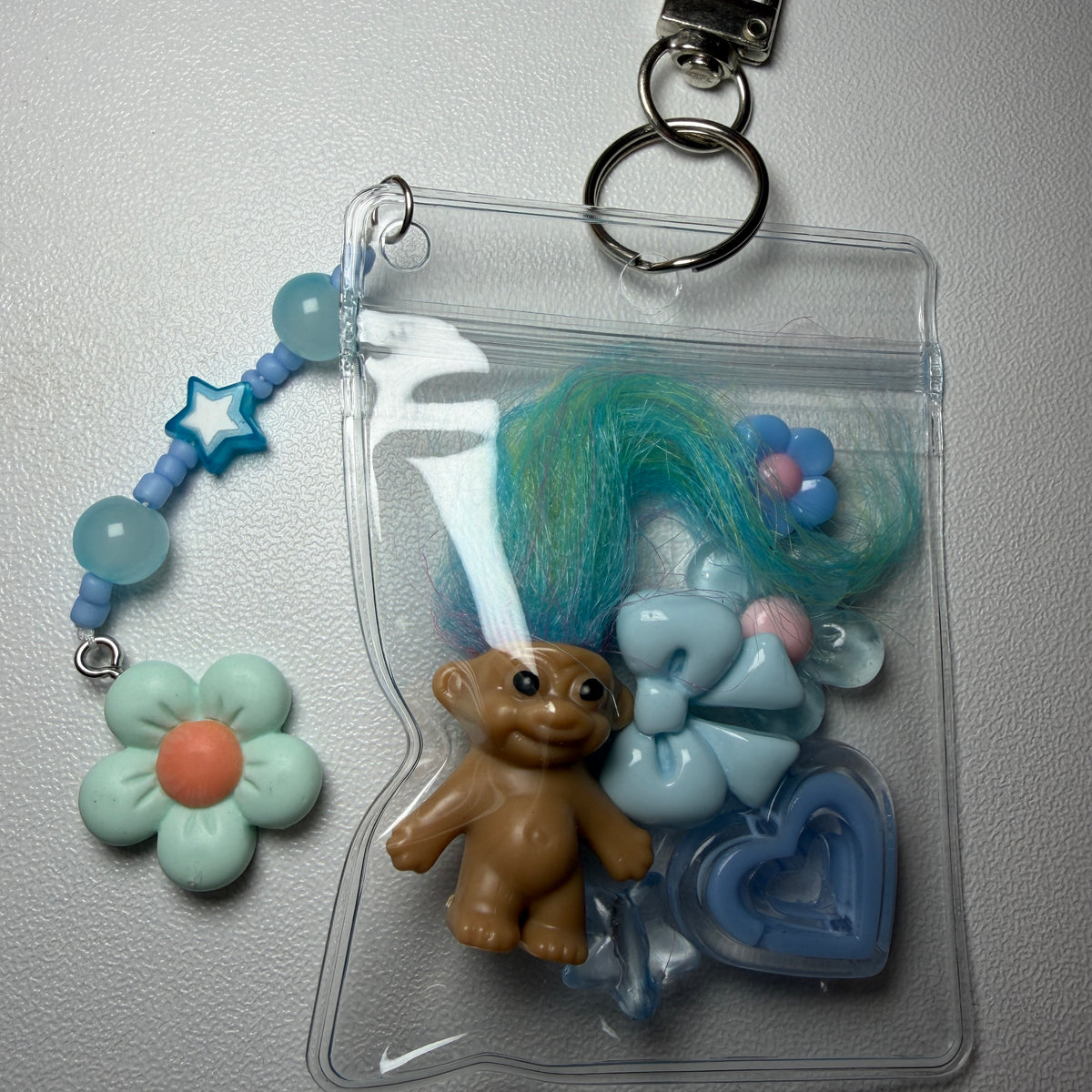 Blue Troll mini trinket pouch 🩵