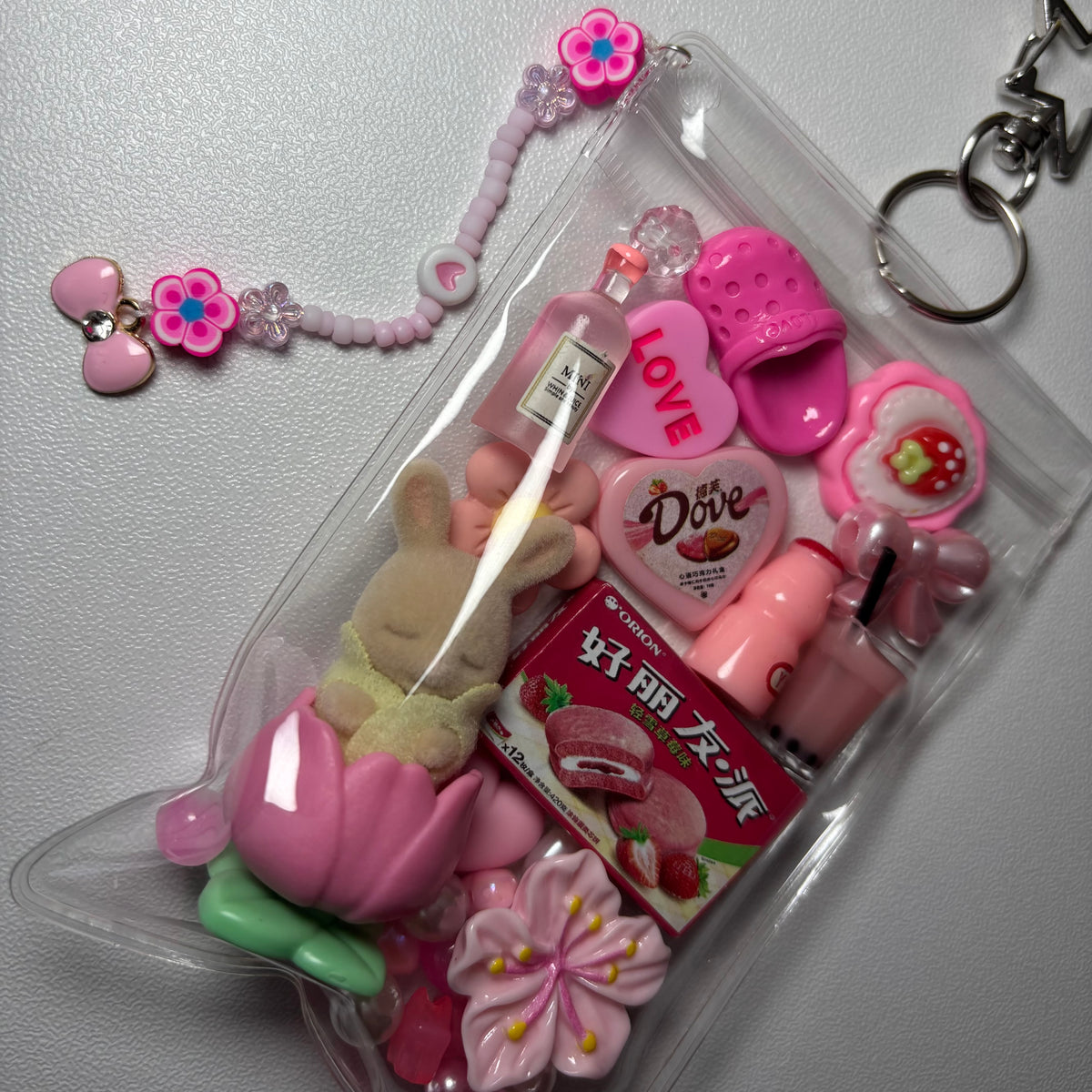 Pink flower bunny trinket pouch 🌷