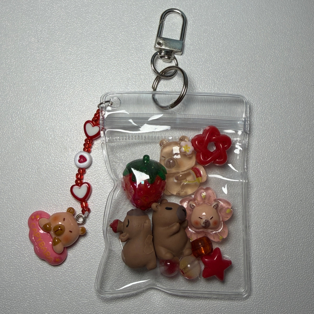 Red capybara mini trinket pouch 🍓