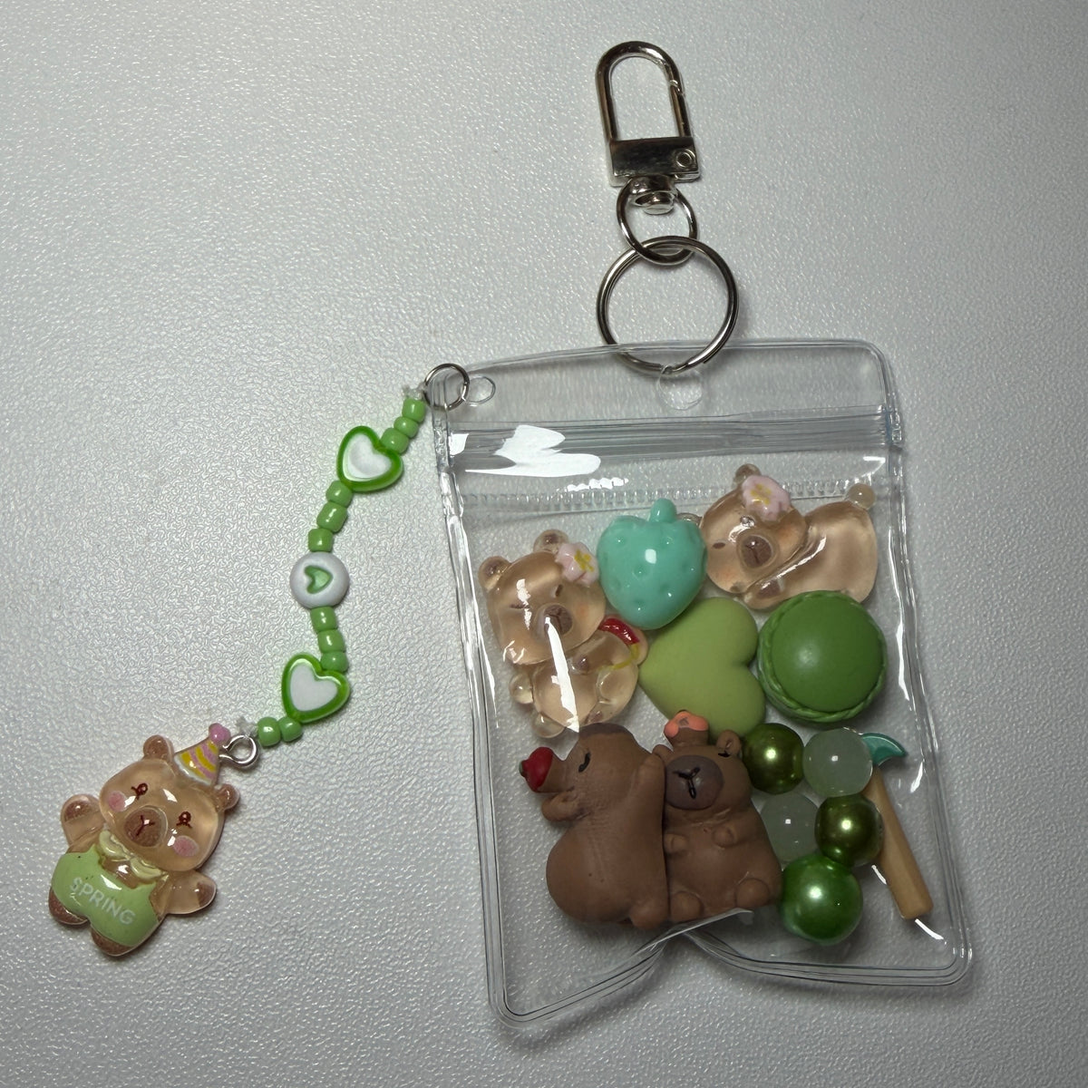 Green capybara mini trinket pouch 💚