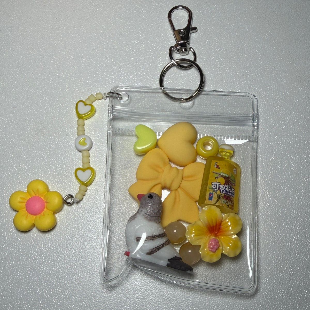 Yellow pigeon mini trinket pouch💛