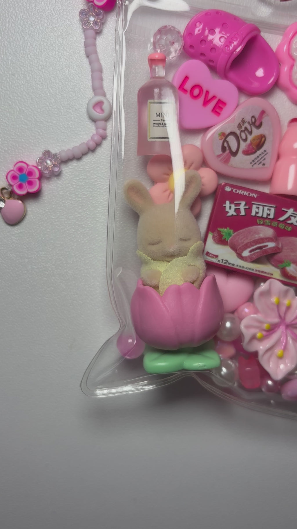 Pink flower bunny trinket pouch 🌷